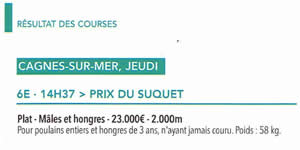 results horses Saubouas stud