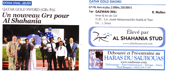 results horses Saubouas stud